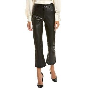 New Joes Jeans Vegan Faux Leather Flared Pants Crop Bootcut Mid Rise Sz 29